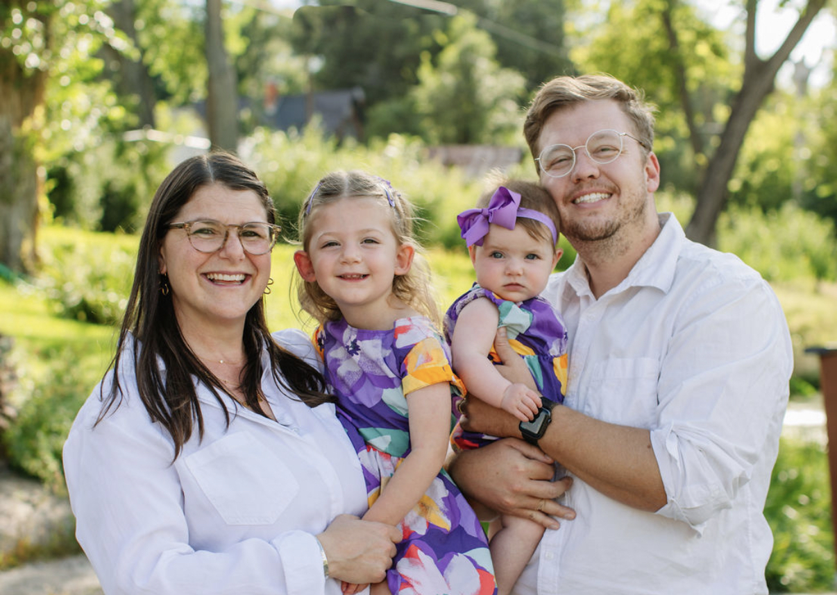 Paul Minor with his wife and daughters